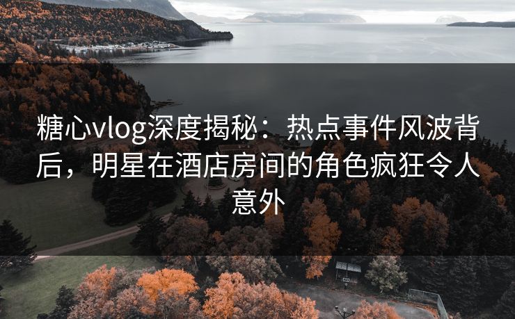 糖心vlog深度揭秘：热点事件风波背后，明星在酒店房间的角色疯狂令人意外