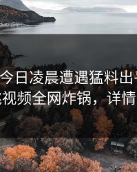 网红在今日凌晨遭遇猛料出乎意料，樱桃视频全网炸锅，详情发现