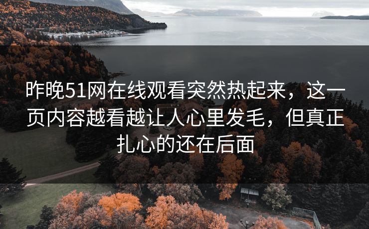 昨晚51网在线观看突然热起来,这一页内容越看越让人心里发毛,但真正扎心的还在后面 昨晚51网在线观看突然热起来,这一页内容越看越让人心里发毛,但真正扎心的还在后面